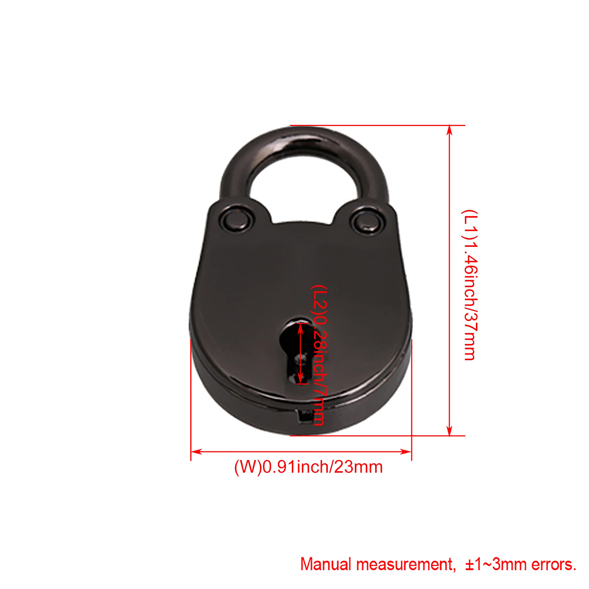 BQLZR Nickel Black Zinc Alloy Small Archaize Padlocks Old Vintage